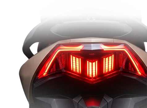 LED tail light with the rear camera beneath it