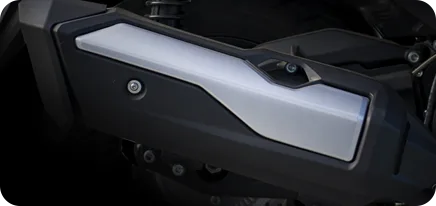 Brushed metal three-section muffler