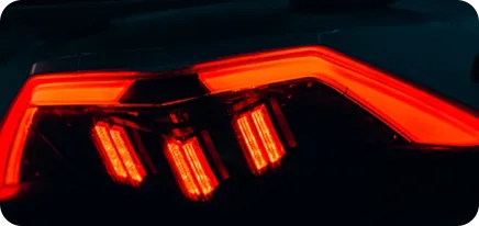 Full LED bar tail light glowing red